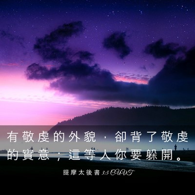 Picture 03 - 提 摩 太 後 書 3:5 CUVT - 有 敬 虔 的 外 貌 ， 卻 背 了 敬 虔 - Bible Verse Picture