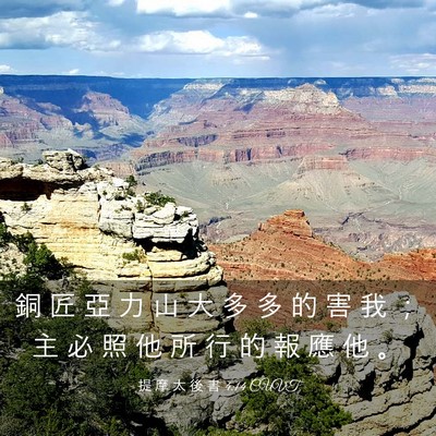 Picture 03 - 提 摩 太 後 書 4:14 CUVT - 銅 匠 亞 力 山 大 多 多 的 害 我 ； - Bible Verse Picture