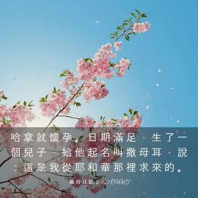 Picture 03 - 撒 母 耳 記 上 1:20 CUVT - 哈 拿 就 懷 孕 。 日 期 滿 足 ， 生 - Bible Verse Picture