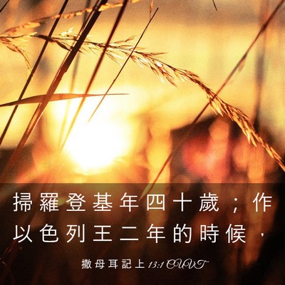 Picture 03 - 撒 母 耳 記 上 13:1 CUVT - 掃 羅 登 基 年 四 十 歲 ； 作 以 色 - Bible Verse Picture