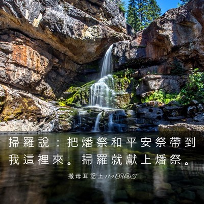 Picture 03 - 撒 母 耳 記 上 13:9 CUVT - 掃 羅 說 ： 把 燔 祭 和 平 安 祭 帶 - Bible Verse Picture
