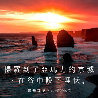 Picture 03 - 撒 母 耳 記 上 15:5 CUVT - 掃 羅 到 了 亞 瑪 力 的 京 城 ， 在 - Bible Verse Picture