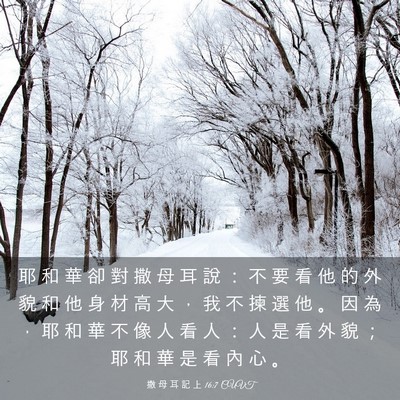 Picture 03 - 撒 母 耳 記 上 16:7 CUVT - 耶 和 華 卻 對 撒 母 耳 說 ： 不 要 - Bible Verse Picture