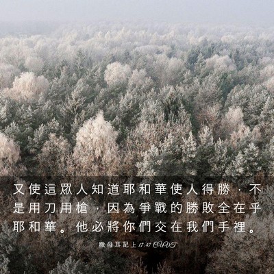 Picture 03 - 撒 母 耳 記 上 17:47 CUVT - 又 使 這 眾 人 知 道 耶 和 華 使 人 - Bible Verse Picture