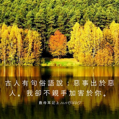 Picture 03 - 撒 母 耳 記 上 24:13 CUVT - 古 人 有 句 俗 語 說 ： 惡 事 出 於 - Bible Verse Picture