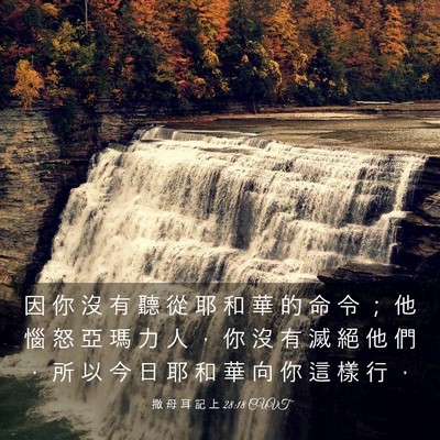Picture 03 - 撒 母 耳 記 上 28:18 CUVT - 因 你 沒 有 聽 從 耶 和 華 的 命 令 - Bible Verse Picture