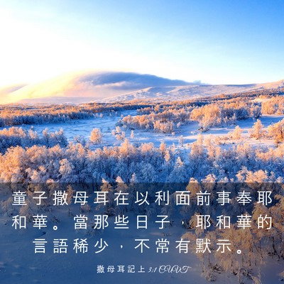 Picture 03 - 撒 母 耳 記 上 3:1 CUVT - 童 子 撒 母 耳 在 以 利 面 前 事 奉 - Bible Verse Picture