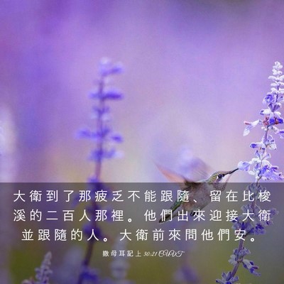 Picture 03 - 撒 母 耳 記 上 30:21 CUVT - 大 衛 到 了 那 疲 乏 不 能 跟 隨 、 - Bible Verse Picture