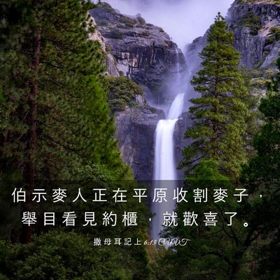 Picture 03 - 撒 母 耳 記 上 6:13 CUVT - 伯 示 麥 人 正 在 平 原 收 割 麥 子 - Bible Verse Picture