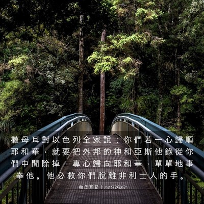 Picture 03 - 撒 母 耳 記 上 7:3 CUVT - 撒 母 耳 對 以 色 列 全 家 說 ： 你 - Bible Verse Picture