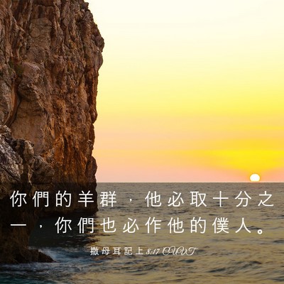 Picture 03 - 撒 母 耳 記 上 8:17 CUVT - 你 們 的 羊 群 ， 他 必 取 十 分 之 - Bible Verse Picture