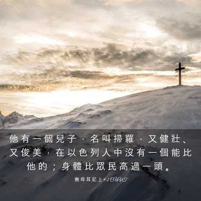 Picture 03 - 撒 母 耳 記 上 9:2 CUVT - 他 有 一 個 兒 子 ， 名 叫 掃 羅 ， - Bible Verse Picture