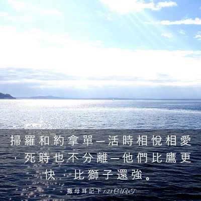 Picture 03 - 撒 母 耳 記 下 1:23 CUVT - 掃 羅 和 約 拿 單 ─ 活 時 相 悅 相 - Bible Verse Picture