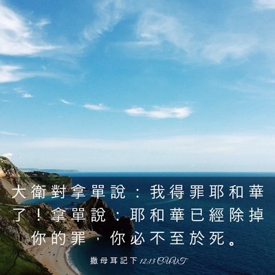 Picture 03 - 撒 母 耳 記 下 12:13 CUVT - 大 衛 對 拿 單 說 ： 我 得 罪 耶 和 - Bible Verse Picture