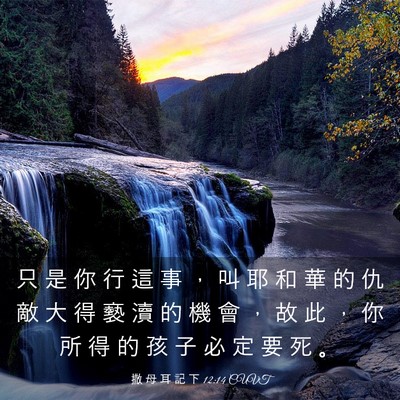 Picture 03 - 撒 母 耳 記 下 12:14 CUVT - 只 是 你 行 這 事 ， 叫 耶 和 華 的 - Bible Verse Picture