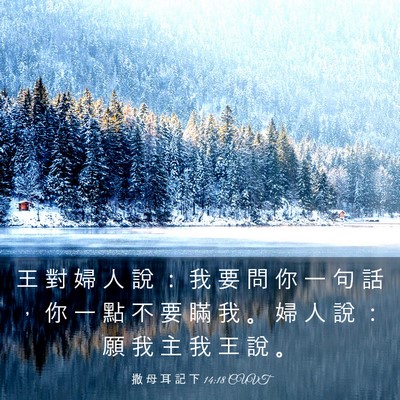 Picture 03 - 撒 母 耳 記 下 14:18 CUVT - 王 對 婦 人 說 ： 我 要 問 你 一 句 - Bible Verse Picture