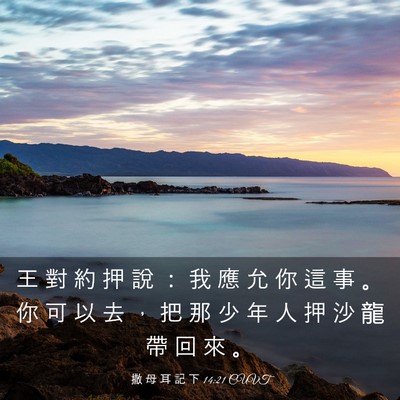 Picture 03 - 撒 母 耳 記 下 14:21 CUVT - 王 對 約 押 說 ： 我 應 允 你 這 事 - Bible Verse Picture