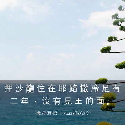 Picture 03 - 撒 母 耳 記 下 14:28 CUVT - 押 沙 龍 住 在 耶 路 撒 冷 足 有 二 - Bible Verse Picture