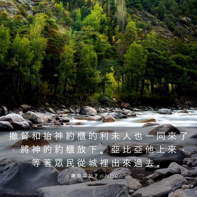 Picture 03 - 撒 母 耳 記 下 15:24 CUVT - 撒 督 和 抬 神 約 櫃 的 利 未 人 也 - Bible Verse Picture