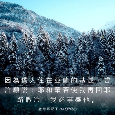 Picture 03 - 撒 母 耳 記 下 15:8 CUVT - 因 為 僕 人 住 在 亞 蘭 的 基 述 ， - Bible Verse Picture