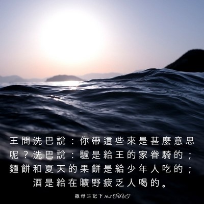 Picture 03 - 撒 母 耳 記 下 16:2 CUVT - 王 問 洗 巴 說 ： 你 帶 這 些 來 是 - Bible Verse Picture