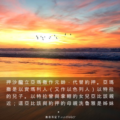 Picture 03 - 撒 母 耳 記 下 17:25 CUVT - 押 沙 龍 立 亞 瑪 撒 作 元 帥 ， 代 - Bible Verse Picture