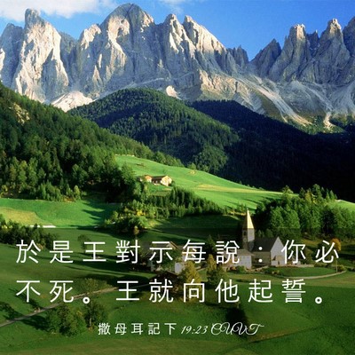 Picture 03 - 撒 母 耳 記 下 19:23 CUVT - 於 是 王 對 示 每 說 ： 你 必 不 死 - Bible Verse Picture
