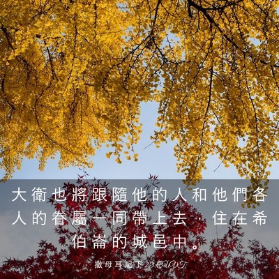 Picture 03 - 撒 母 耳 記 下 2:3 CUVT - 大 衛 也 將 跟 隨 他 的 人 和 他 們 - Bible Verse Picture