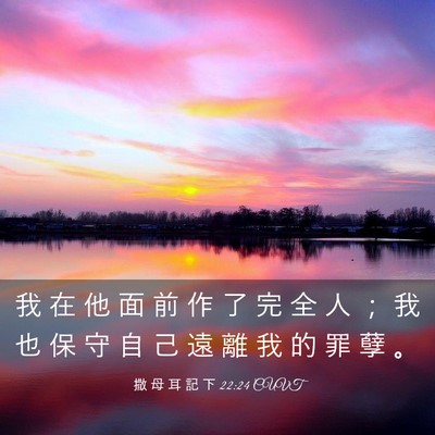 Picture 03 - 撒 母 耳 記 下 22:24 CUVT - 我 在 他 面 前 作 了 完 全 人 ； 我 - Bible Verse Picture