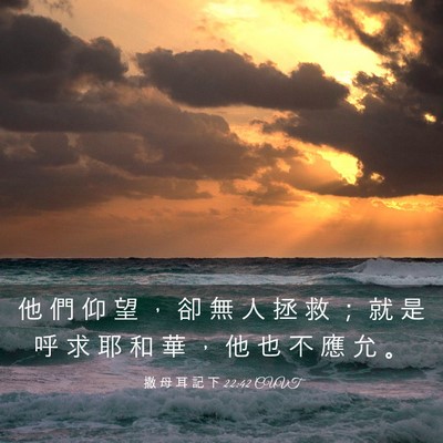 Picture 03 - 撒 母 耳 記 下 22:42 CUVT - 他 們 仰 望 ， 卻 無 人 拯 救 ； 就 - Bible Verse Picture
