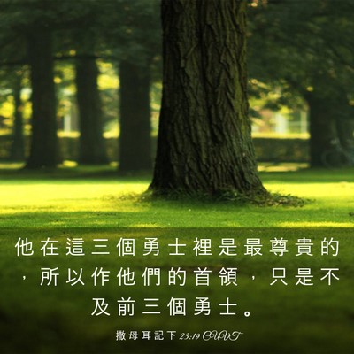 Picture 03 - 撒 母 耳 記 下 23:19 CUVT - 他 在 這 三 個 勇 士 裡 是 最 尊 貴 - Bible Verse Picture