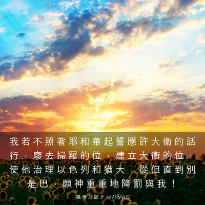Picture 03 - 撒 母 耳 記 下 3:9 CUVT - 我 若 不 照 著 耶 和 華 起 誓 應 許 - Bible Verse Picture