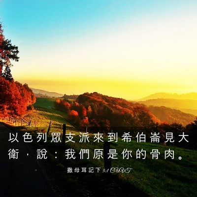 Picture 03 - 撒 母 耳 記 下 5:1 CUVT - 以 色 列 眾 支 派 來 到 希 伯 崙 見 - Bible Verse Picture