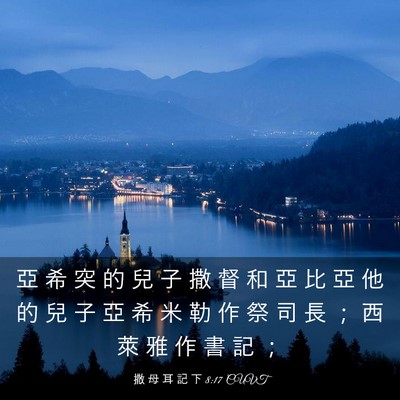 Picture 03 - 撒 母 耳 記 下 8:17 CUVT - 亞 希 突 的 兒 子 撒 督 和 亞 比 亞 - Bible Verse Picture