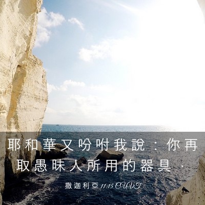 Picture 03 - 撒 迦 利 亞 11:15 CUVT - 耶 和 華 又 吩 咐 我 說 ： 你 再 取 - Bible Verse Picture