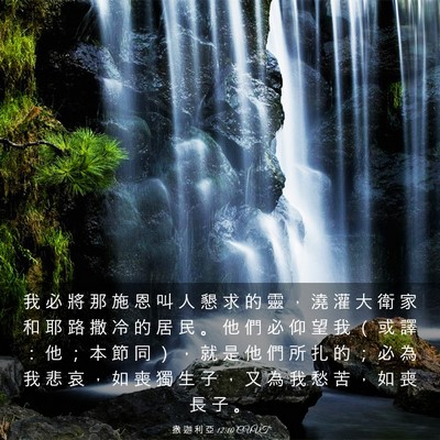 Picture 03 - 撒 迦 利 亞 12:10 CUVT - 我 必 將 那 施 恩 叫 人 懇 求 的 靈 - Bible Verse Picture