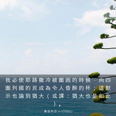 Picture 03 - 撒 迦 利 亞 12:2 CUVT - 我 必 使 耶 路 撒 冷 被 圍 困 的 時 - Bible Verse Picture