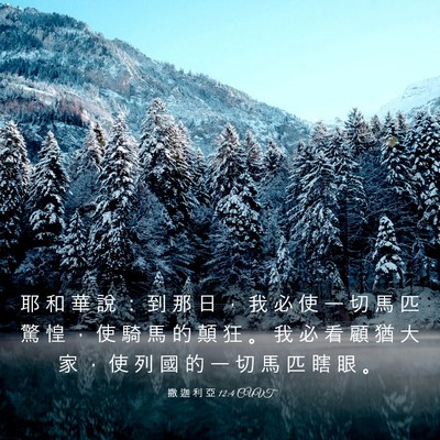 Picture 03 - 撒 迦 利 亞 12:4 CUVT - 耶 和 華 說 ： 到 那 日 ， 我 必 使 - Bible Verse Picture