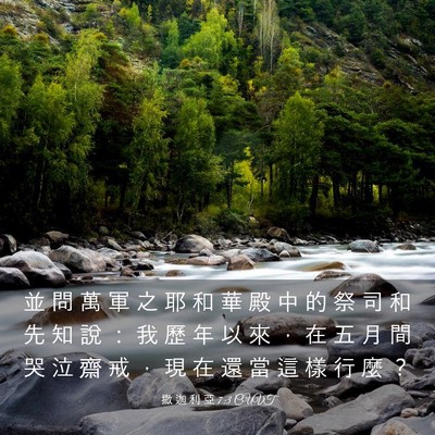 Picture 03 - 撒 迦 利 亞 7:3 CUVT - 並 問 萬 軍 之 耶 和 華 殿 中 的 祭 - Bible Verse Picture
