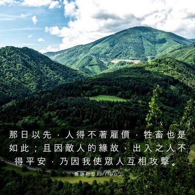 Picture 03 - 撒 迦 利 亞 8:10 CUVT - 那 日 以 先 ， 人 得 不 著 雇 價 ， - Bible Verse Picture