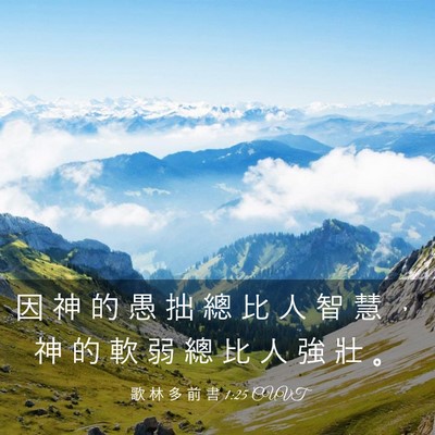 Picture 03 - 歌 林 多 前 書 1:25 CUVT - 因 神 的 愚 拙 總 比 人 智 慧 ， 神 - Bible Verse Picture