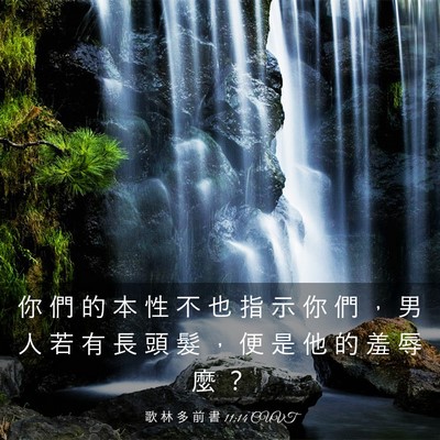 Picture 03 - 歌 林 多 前 書 11:14 CUVT - 你 們 的 本 性 不 也 指 示 你 們 ， - Bible Verse Picture