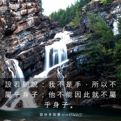 Picture 03 - 歌 林 多 前 書 12:15 CUVT - 設 若 腳 說 ： 我 不 是 手 ， 所 以 - Bible Verse Picture