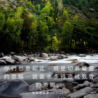 Picture 03 - 歌 林 多 前 書 14:12 CUVT - 你 們 也 是 如 此 ， 既 是 切 慕 屬 - Bible Verse Picture