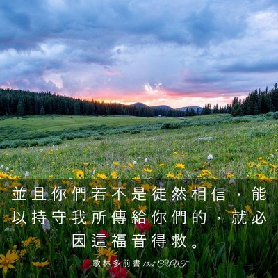 Picture 03 - 歌 林 多 前 書 15:2 CUVT - 並 且 你 們 若 不 是 徒 然 相 信 ， - Bible Verse Picture