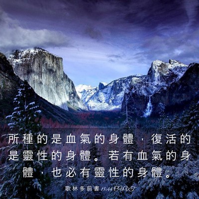 Picture 03 - 歌 林 多 前 書 15:44 CUVT - 所 種 的 是 血 氣 的 身 體 ， 復 活 - Bible Verse Picture