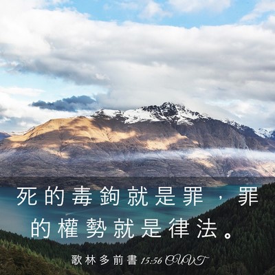 Picture 03 - 歌 林 多 前 書 15:56 CUVT - 死 的 毒 鉤 就 是 罪 ， 罪 的 權 勢 - Bible Verse Picture