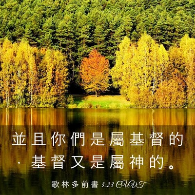 Picture 03 - 歌 林 多 前 書 3:23 CUVT - 並 且 你 們 是 屬 基 督 的 ， 基 督 - Bible Verse Picture