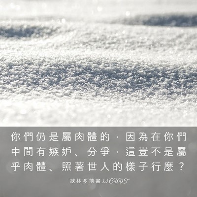 Picture 03 - 歌 林 多 前 書 3:3 CUVT - 你 們 仍 是 屬 肉 體 的 ， 因 為 在 - Bible Verse Picture