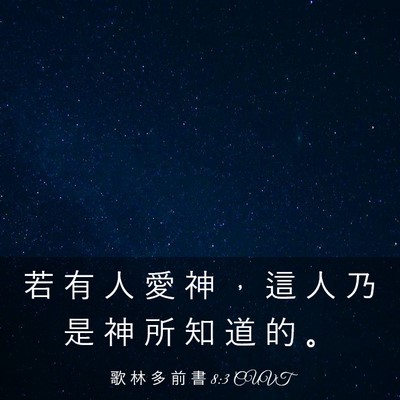 Picture 03 - 歌 林 多 前 書 8:3 CUVT - 若 有 人 愛 神 ， 這 人 乃 是 神 所 - Bible Verse Picture